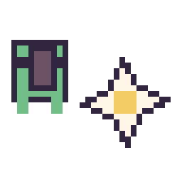 Pixel art Tortue Minecraft 16 × 16 et Etoile nether Minecraft 16 × 16, grille 32 × 32
