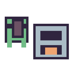 Pixel art Tortue Minecraft 16 × 16 et Four Minecraft 16 × 16, grille 32 × 32
