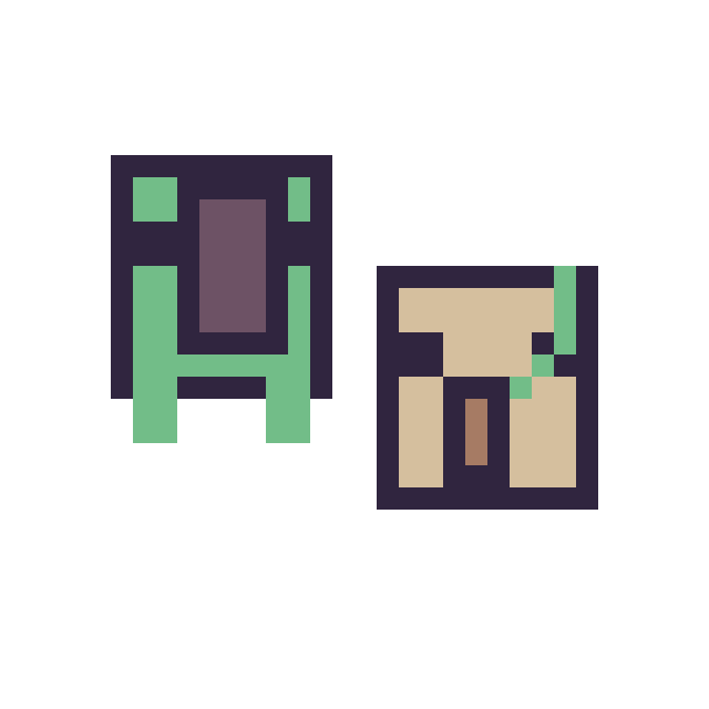 Modèle de pixel art Tortue Minecraft 16 × 16 et Golem de fer Minecraft 16 × 16 sur une grille de 32 par 32 cases