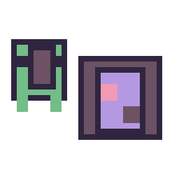 Pixel art Tortue Minecraft 16 × 16 et Portail nether Minecraft 16 × 16, grille 32 × 32