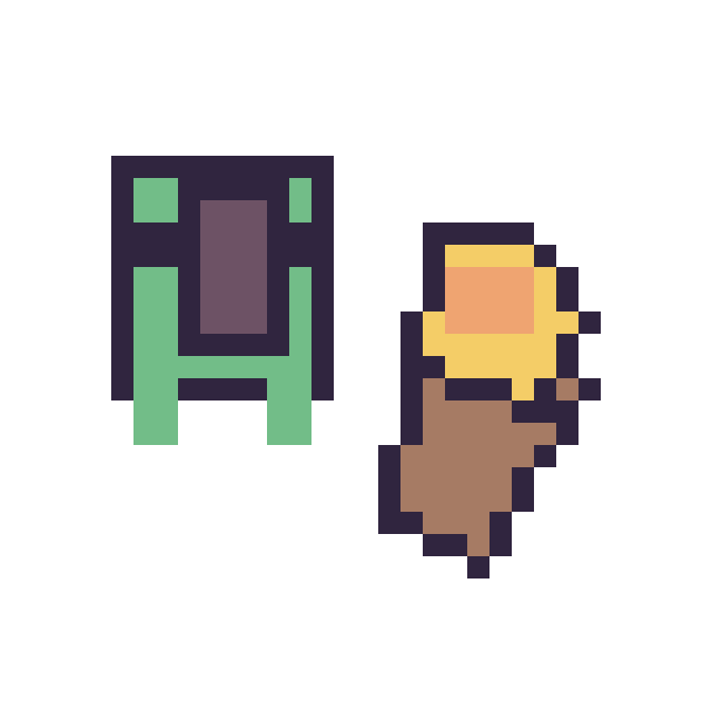 Modèle de pixel art Tortue Minecraft 16 × 16 et Torche Minecraft 16 × 16 sur une grille de 32 par 32 cases