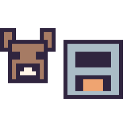 Pixel art Vache Minecraft 16 × 16 et Four Minecraft 16 × 16, grille 32 × 32