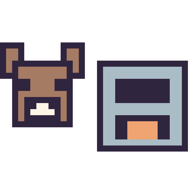 Modèle de pixel art Vache Minecraft 16 × 16 et Four Minecraft 16 × 16 sur une grille de 32 par 32 cases