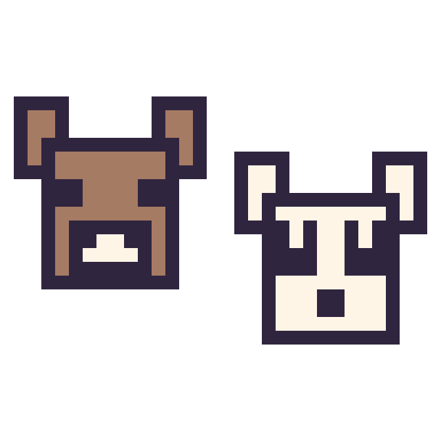 Modèle de pixel art Vache Minecraft 16 × 16 et Panda Minecraft 16 × 16 sur une grille de 32 par 32 cases
