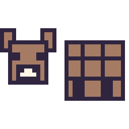 Pixel art Vache Minecraft 16 × 16 et Table craft Minecraft 16 × 16, grille 32 × 32