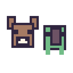 Pixel art Vache Minecraft 16 × 16 et Tortue Minecraft 16 × 16, grille 32 × 32