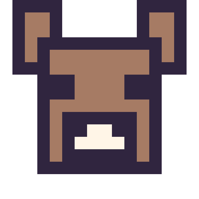 Modèle de pixel art Vache Minecraft 16 × 16 sur une grille de 16 par 16 cases