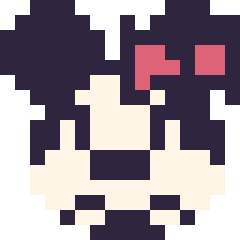 Pixel art Minnie mini 16 × 16, grille 16 × 16
