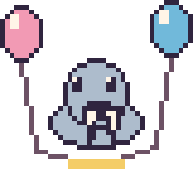 Modèle de pixel art Morse avec des ballons sur une grille de 40 par 40 cases