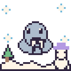 Pixel art Morse en hiver, grille 40 × 40