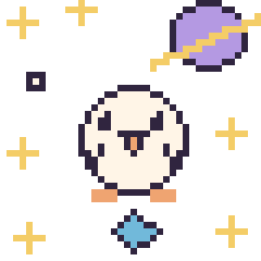 Pixel art Mouette dans l’espace, grille 40 × 40