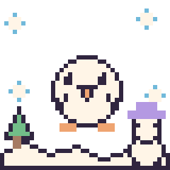 Pixel art Mouette en hiver, grille 40 × 40
