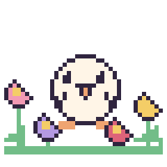 Pixel art Mouette dans le jardin, grille 40 × 40