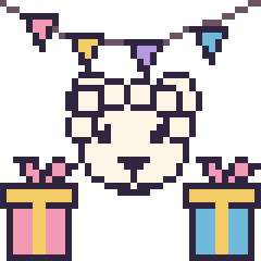 Pixel art Mouton pour un anniversaire, grille 40 × 40