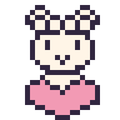 Pixel art Mouton avec un cœur, grille 24 × 24