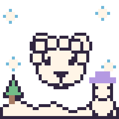 Pixel art Mouton en hiver, grille 40 × 40