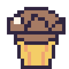 Pixel art Muffin au chocolat, grille 20 × 20