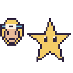 Pixel art Naruto mini et Étoile, grille 40 × 40