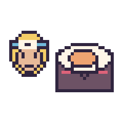Pixel art Naruto mini et Sushi kawaii, grille 40 × 40