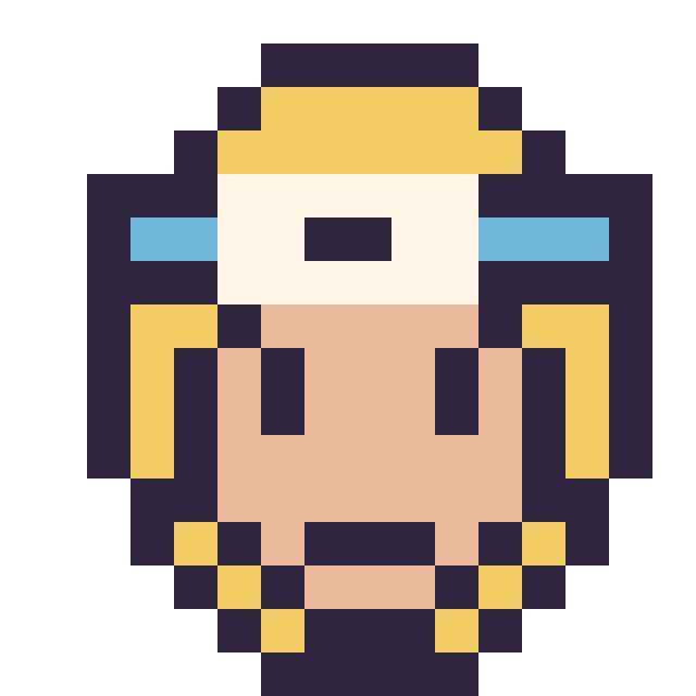 Modèle de pixel art Naruto mini 16 × 16 sur une grille de 16 par 16 cases