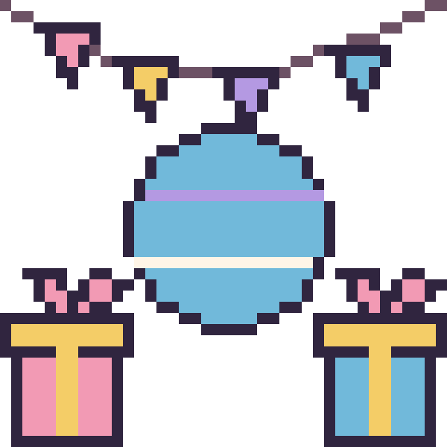 Modèle de pixel art Neptune pour un anniversaire sur une grille de 40 par 40 cases