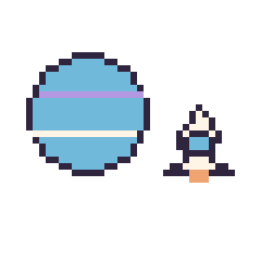 Pixel art Neptune et Fusée simple 12 × 12, grille 40 × 40