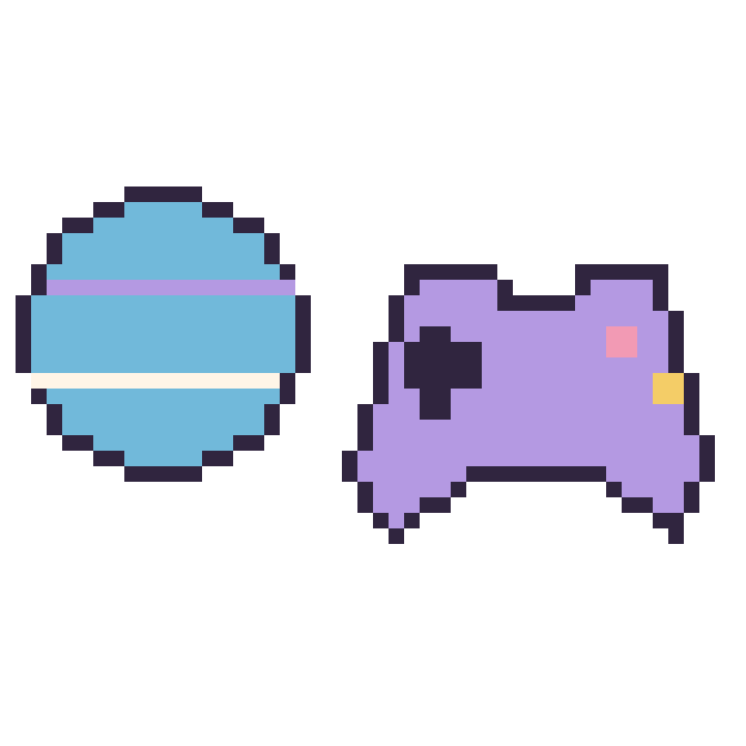 Modèle de pixel art Neptune et Manette sur une grille de 48 par 48 cases