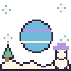 Pixel art Neptune en hiver, grille 40 × 40