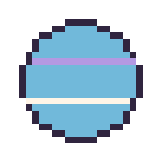 Modèle de pixel art Neptune sur une grille de 24 par 24 cases