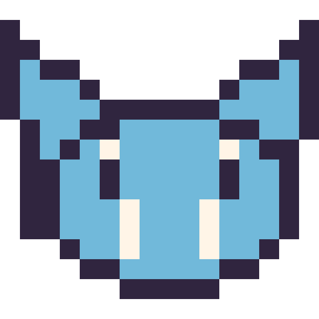 Modèle de pixel art Nosferapti mini 16 × 16 sur une grille de 16 par 16 cases