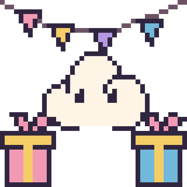 Modèle de pixel art Nuage pour un anniversaire sur une grille de 40 par 40 cases