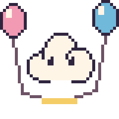 Pixel art Nuage avec des ballons, grille 40 × 40