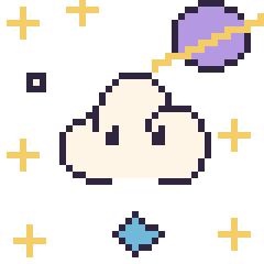 Pixel art Nuage dans l’espace, grille 40 × 40