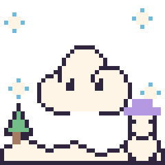 Pixel art Nuage en hiver, grille 40 × 40
