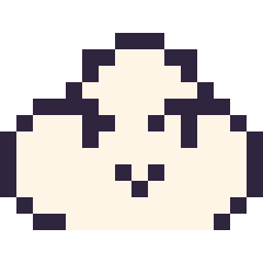 Pixel art Nuage kawaii 16 × 16, grille 16 × 16