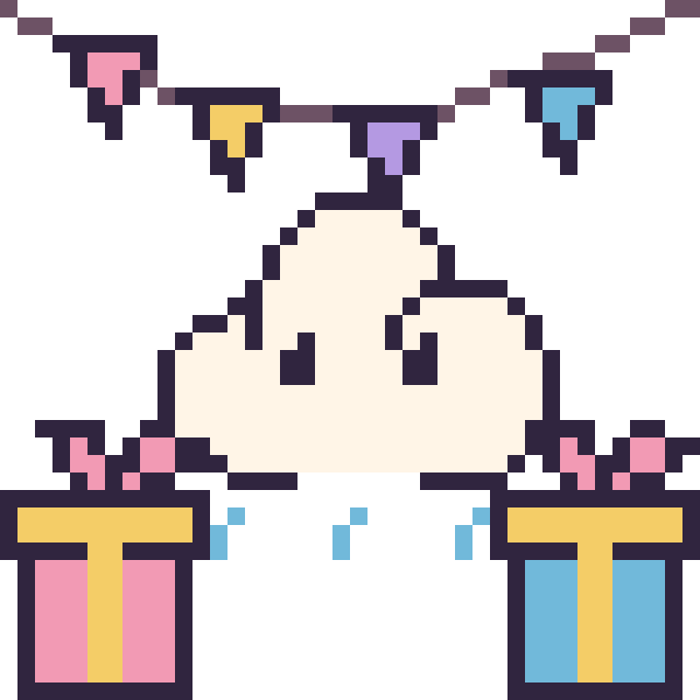 Modèle de pixel art Nuage de pluie pour un anniversaire sur une grille de 40 par 40 cases