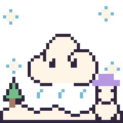 Pixel art Nuage de pluie en hiver, grille 40 × 40