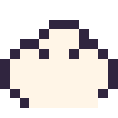 Pixel art Nuage simple 12 × 12, grille 12 × 12