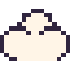 Pixel art Nuage simple 16 × 16, grille 16 × 16