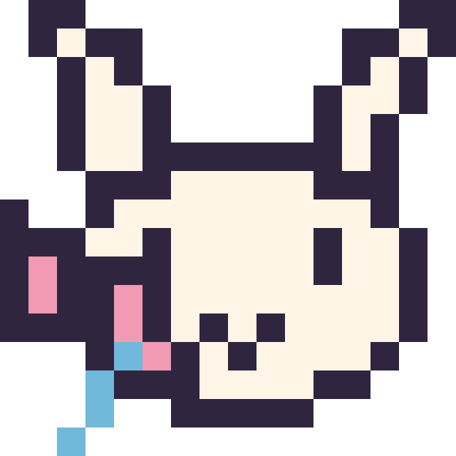 Modèle de pixel art Nymphali mini 16 × 16 sur une grille de 16 par 16 cases