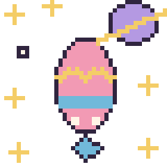 Pixel art Œuf de Pâques dans l’espace, grille 40 × 40