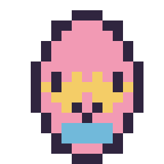Pixel art Œuf de Pâques kawaii 16 × 16, grille 16 × 16