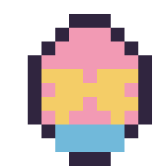 Pixel art Œuf de Pâques simple 12 × 12, grille 12 × 12