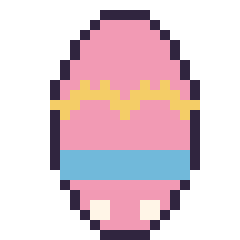 Pixel art Œuf de Pâques, grille 24 × 24