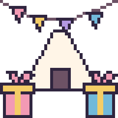Pixel art Onigiri pour un anniversaire, grille 40 × 40