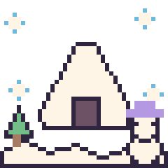 Pixel art Onigiri en hiver, grille 40 × 40