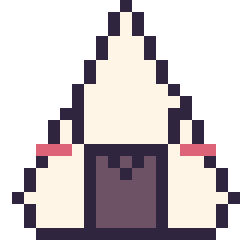 Pixel art Onigiri kawaii, grille 20 × 20