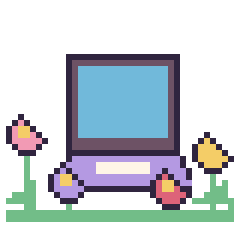 Pixel art Ordinateur dans le jardin, grille 40 × 40