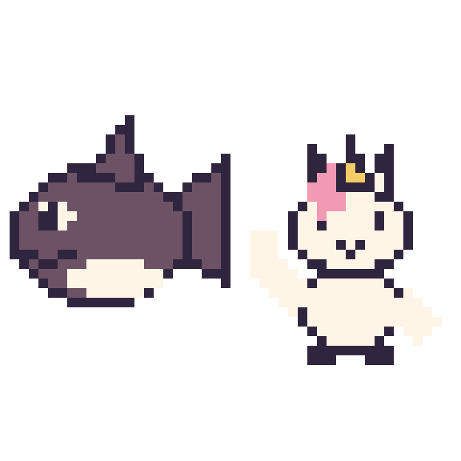 Modèle de pixel art Orque et Licorne qui fait coucou sur une grille de 48 par 48 cases