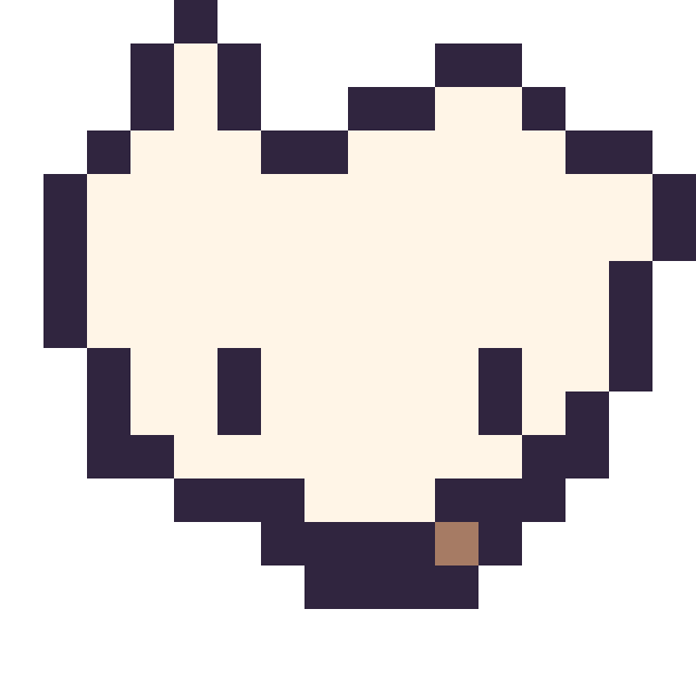 Modèle de pixel art Osselait mini 16 × 16 sur une grille de 16 par 16 cases